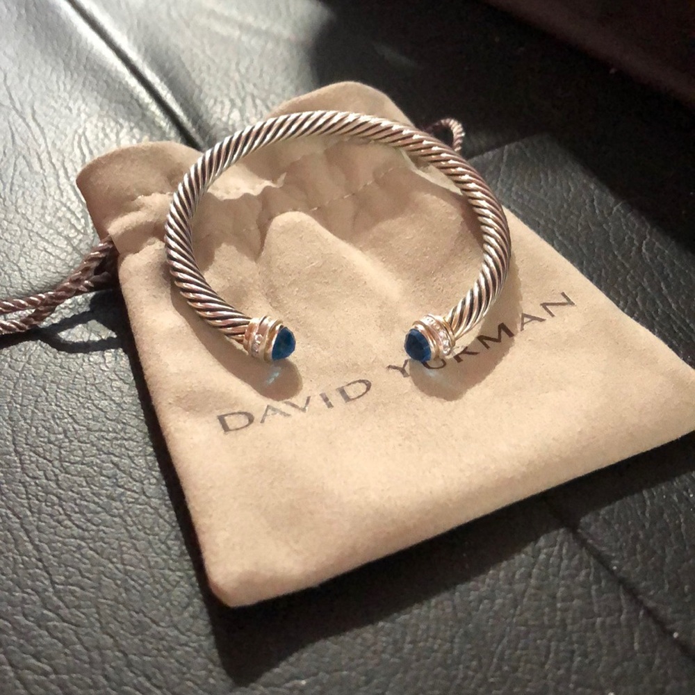 David Yurman Bracelet w/ Blue Topaz & Diamonds